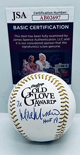 Mike Mussina Baltimore Orioles aláírt Arany Kesztyű Baseball Labda W/Inscript SZÖVETSÉG - Dedikált Baseball