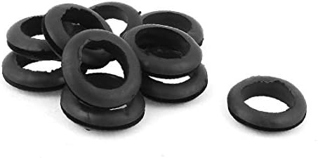 X-mosás ragályos 10 Db Fekete Gumi 20mm Nyitott Lyuk Gyűrű Dupla Oldalsó Bekötési Karika(Gommino passacavo dupla lato a gomma