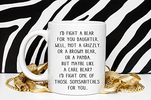 Walzzoo, harcolok A Medve A Lánya Vicces Bögre Ajándék Ötlet - Vicces Ajándékok A Lányom Szülinapi Prémium Minőségű Kupa