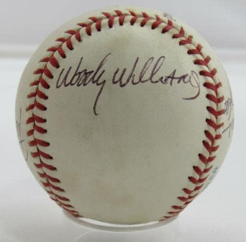 Pat Hentgen Pat Határok Woody Williams Darren Hall Aláírt Rawlings Baseball B105 - Dedikált Baseball