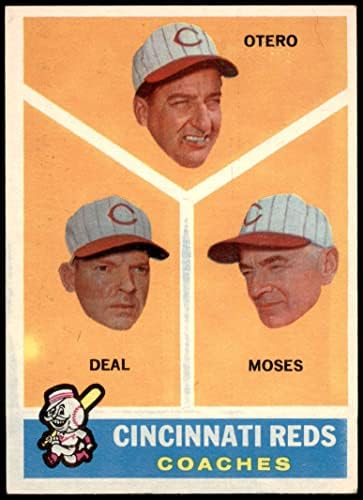1960 Topps 459 Vörösök Edzők Reggie Otero/Gyermekágy Üzlet/Wally Mózes Cincinnati Reds (Baseball Kártya) VG/EX Vörösök