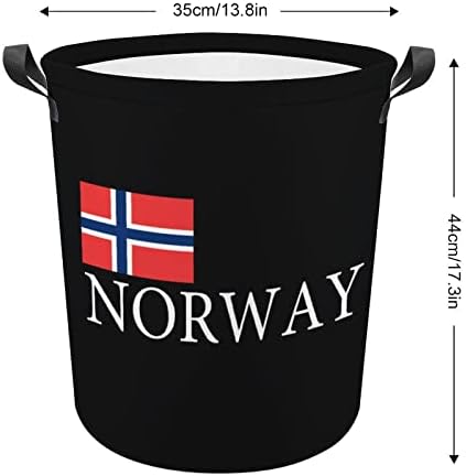 Norvég Nemzeti Büszkeség Szennyes Kosár fogantyúval Vízálló Kerek Összecsukható Ruhát Akadályozza Tároló Táska Szervező