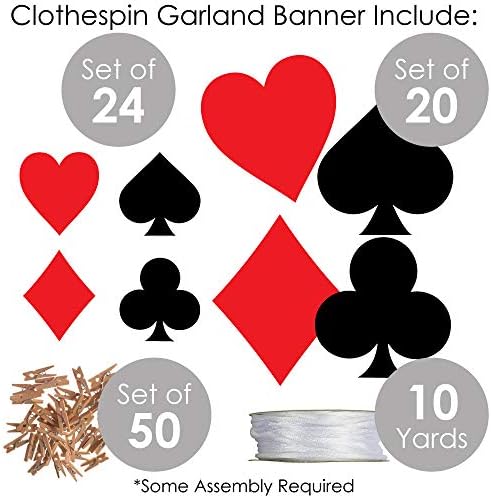 Nagy Dot a Boldogság Las Vegas - i Kaszinóban Fél DIY Dekoráció - Ruhacsipesz Garland Banner - 44 Db