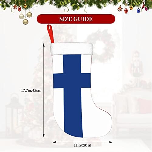 QG ZZX Karácsonyi Harisnya, Fehér Szuper Puha Plüss Bilincset Zászló a Finn Karácsonyi Harisnya Karácsonyi Díszek Harisnya