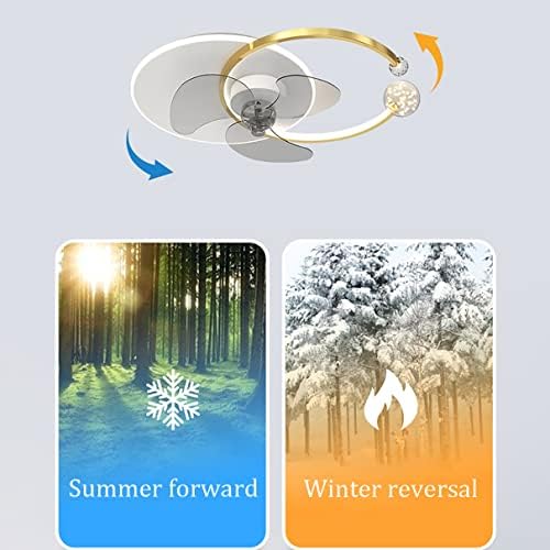 CUTYZ Mennyezeti ventilátor, Lámpák,Ventilátor Mennyezeti Lámpa Reverzibilis 3 Színben Szabályozható Led Csendes Távirányító