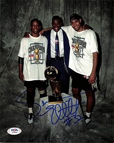 Sean Elliot aláírt 8x10 fotó PSA/DNS-San Antonio Spurs Aláírt - Dedikált NBA-Fotók