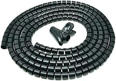Kábel Központi LLC (50 Pack) Spirál Kábellel Zip Wrap Fekete 30mm x 1,5 m (1.2 x 4.92 Ft) - 4.92 Méter
