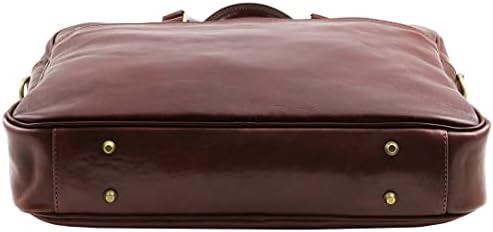 Toszkána Bőr - Urbino - Bőr laptop táska elülső zseb, Fekete - TL141241/2
