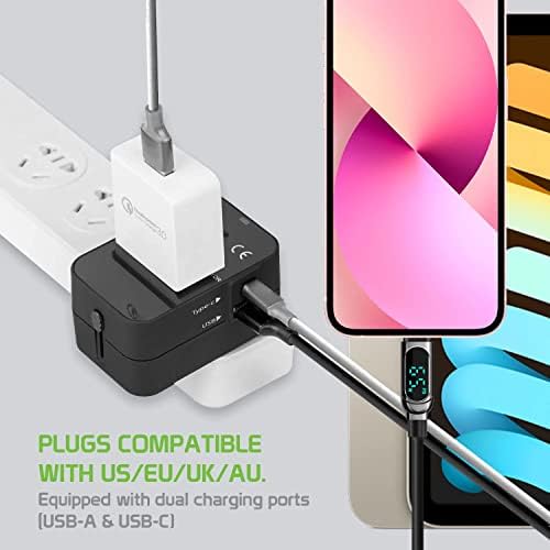 Utazási USB Plus Nemzetközi Adapter Kompatibilis a Samsung SM-T365 a Világszerte Teljesítmény, 3 USB-Eszközök c típus, USB-A