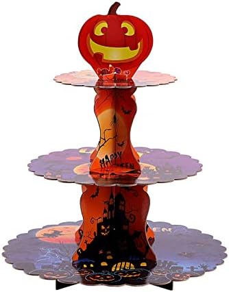 GUZE-3-Rétegű Halloween Muffin Állvány, Torta állvány karton birtokában 24 sütit, a Universal Halloween-Témájú Bulit(Halloween