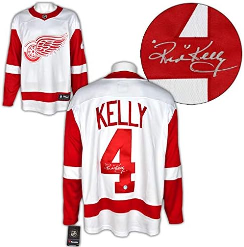 Vörös Kelly Detroit Red Wings Aláírt Fehér Fanatikusok Jersey - Dedikált NHL-Mezek
