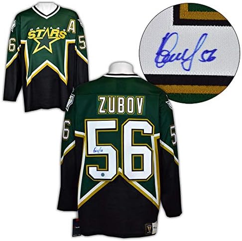 Szergej Zubov Dallas Stars Aláírt Retro Fanatikusok Jersey - Dedikált NHL-Mezek