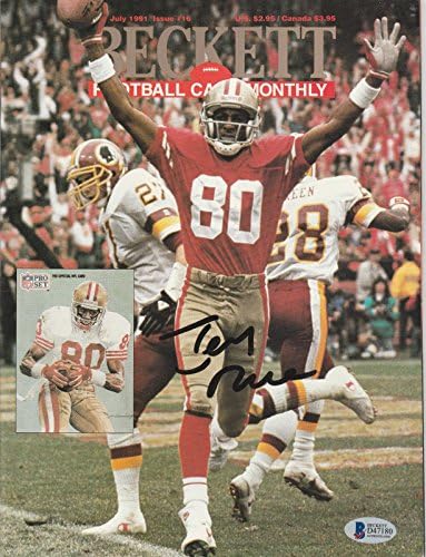 Jerry Rice Aláírt Auto volna Labdarúgó Beckett Magazin Bas Coa San Francisco 49ers Egy - Dedikált NFL Magazinok