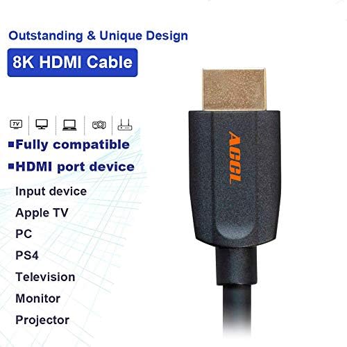 ACCL 6 Méter 8K HDMI Kábel HDMI 2.1 (8K@120Hz, 4K@60Hz, 48Gbps) - Dinamikus HDR 10, eARC, Fekete, 50 Csomag