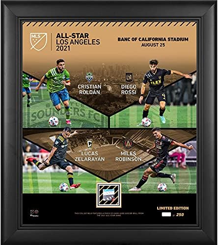 2021 MLS All-Star Keretes 15 x 17, Kollázs, egy Darab Egyezik Használt Futball-Labdát - Limitált 250 - Foci Plakkok, valamint