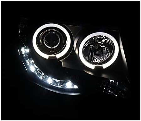 ZMAUTOPARTS LED-Halo-Vetítő Fényszórók, Fényszóró Fekete/Füst Kompatibilis 2005-2011 Toyota Tacoma