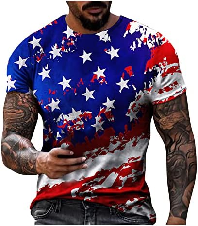 Amerikai Zászló Illik a Modern Strand Póló Férfi ruházat Gombokkal Plus Size Sleeve Ing Poliészter Király Függetlenség