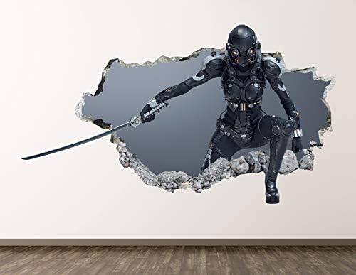 Robot Fali Matrica Art Dekoráció 3D-s Összetört Fantasy Kard Matrica Poszter, Gyerek Szoba Falfestmény, Egyedi Ajándék BL756