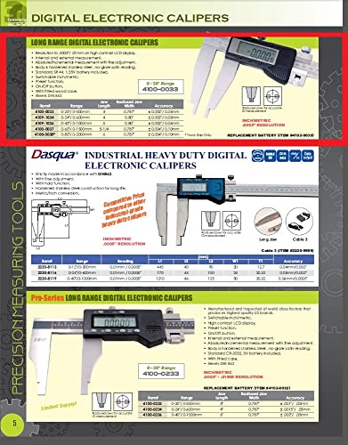 Dasqua 4109-1034 Nehéz Hosszú távú Digitális Elektronikus Féknyereg, 0-24/0-600 mm Tartományban.002-.05mm Pontosság