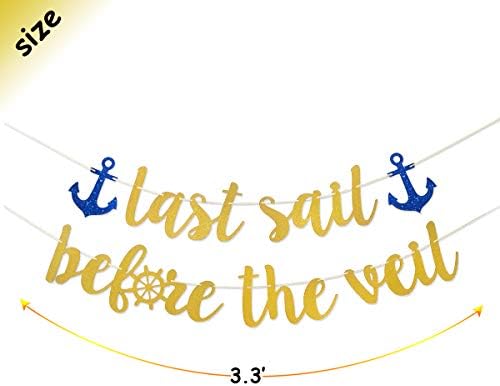 Utolsó útjára, Mielőtt A Fátyol Arany Glitter Banner a Tengeri Hajós Téma Lánybúcsú Horgony Cruise Zászló Dekoráció