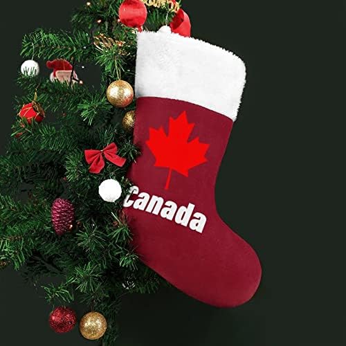 Kanadai Maple Leaf Piros Karácsonyi Ünnep Harisnya, Otthon Dekoráció Karácsonyi Fa Kandalló Zokni