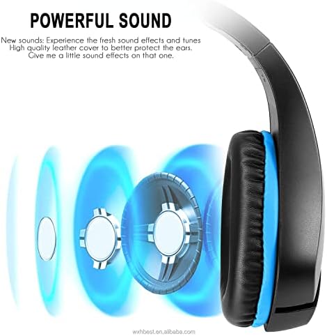Gaming Headset Bluetooth Mikrofon Sztereó Fejhallgató zajszűrős Bass Surround Laptop Számítógép PC (Kék)