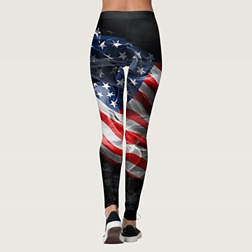 Július 4-én Leggings a Nők Hazafias Amerikai Zászló Szakaszon Vajas Puha Sportos Jóga Nadrág Teljes Hossza Leggings