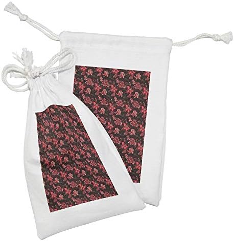 Ambesonne Romantikus Szövet táska 2, Paisley Nosztalgikus Keleti Inspirációk Virágzó Valentin-Nap a Szeretet Csokor, Kis