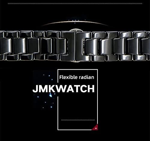 JAHH Nézni Csere-Pánt Watchband Kerámia Szíj 20 mm 22mm Nézni Zenekar Heveder az Óra Karkötő Fekete/Fehér (Szín : Fehér,