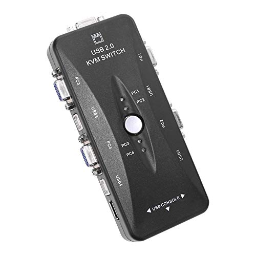 Phoncoo 4-Port USB KVM Switch Egér, Billentyűzet, VGA Monitor, 200MHz 1920x1440 4 1 Váltó