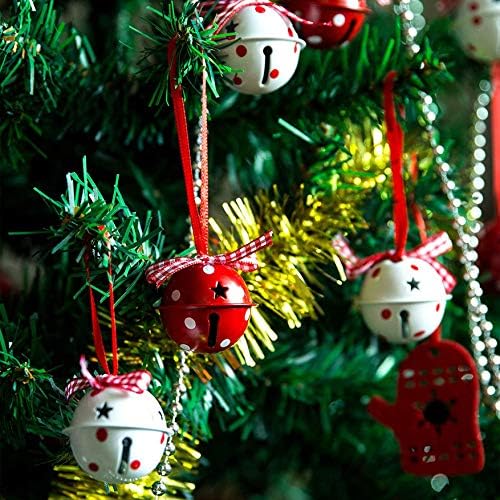 zorpia 12 Db Jingle Bell, Karácsonyi Harangok Díszek a karácsonyfa Dekoráció, Kézműves Harangok a Csillag Szakadt, Piros,