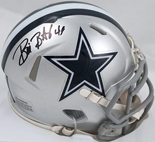 Bill Bates Dedikált Dallas Cowboys Sebesség Mini Sisak-Prova *Fekete - Dedikált NFL Mini Sisak
