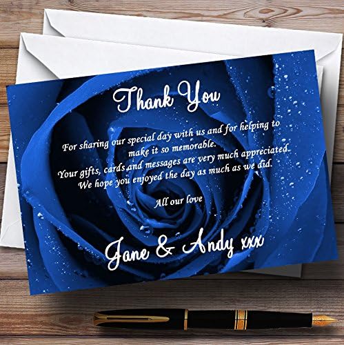 Lenyűgöző Royal Kék Rózsa Személyre Szabott Esküvői Köszönöm Kártyák