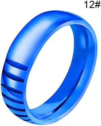 Fiúk Gyűrűk Tini Titán-Acél Kék páros Gyűrű Ékszer Szülinapi Javaslatot, Ajándék, Menyasszonyi Eljegyzési Parti Gyűrű (C,