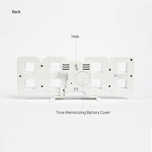 mooas Tiszta Mini Fehér 3D LED Óra, Multi-Funkciós LED Óra (Naptár, Ébresztőóra, Hőmérséklet)