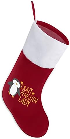 Őrült Pingvin Hölgy Karácsonyi Harisnya karácsonyfa Kandalló Zokni, Rövid Plüss Bilincset Dekoráció Otthon karácsonyi Parti