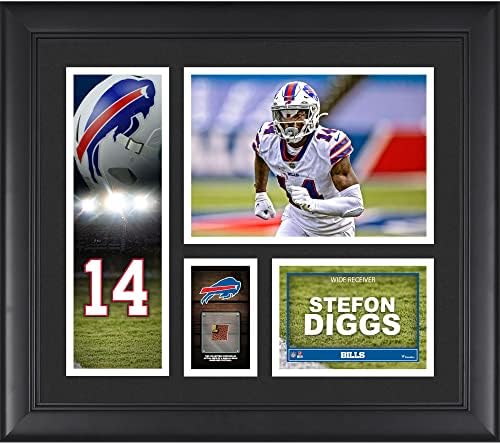 Stefon Diggs Buffalo Bills Keretes 15 x 17 Játékos Kollázs egy Darab Játék-Használt Futball - NFL-Játék, Használt Futball